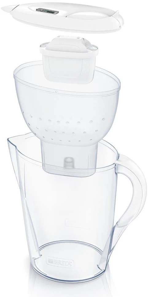 Brita Marella + 3 Maxtra Pro Pure Performance Ąsočio vandens filtras 2,4 L Permatomas, Pilka