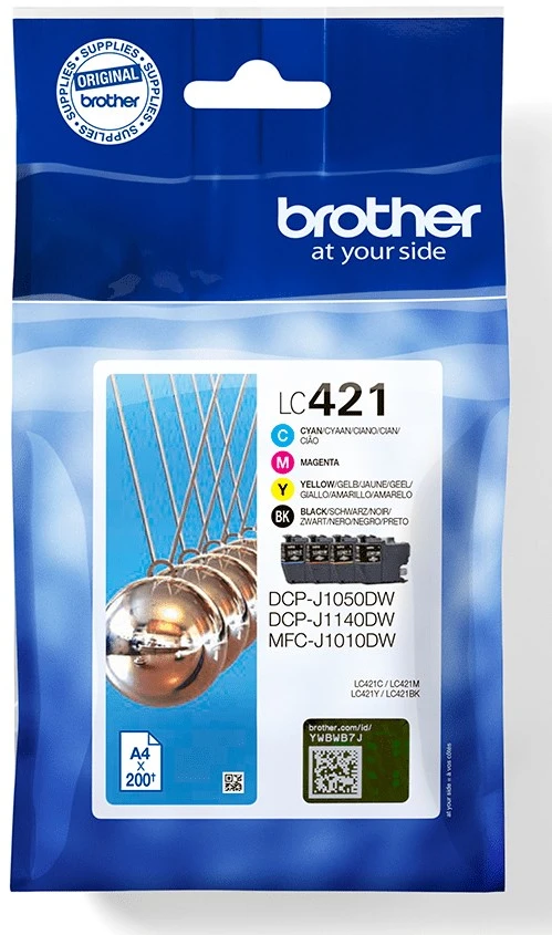 Rašalo Kasetė - Brother LC421VAL 4-Pack Original Rašalo Kasetės Mėlyna