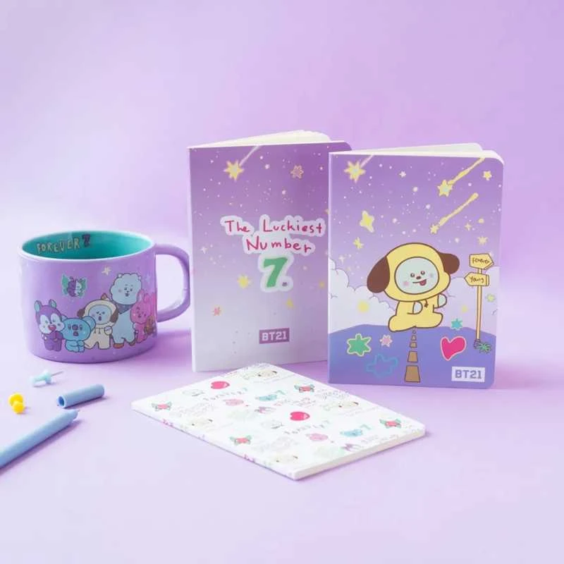 Dimastech BT21 - A6 formato CHIMMY užrašų knygelių rinkinys (3 vnt.)