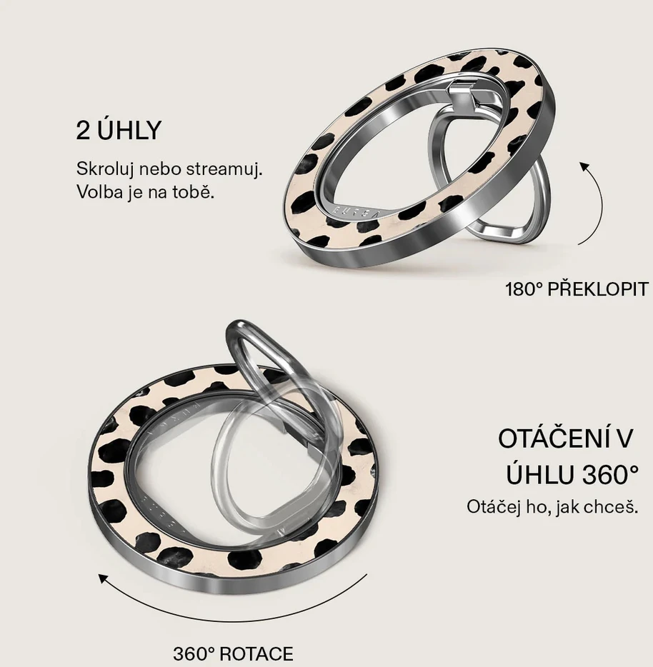 Burga Magnetic Ring Holder, Sidabrinis – Almond Latte