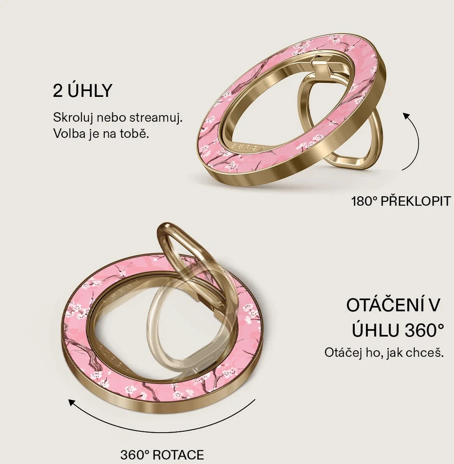 Burga magnetinis žiedas-laikiklis, auksinis – Sakura