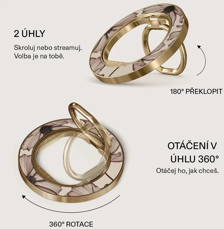 Burga magnetinis žiedas-laikiklis, auksinis – Barely Yours
