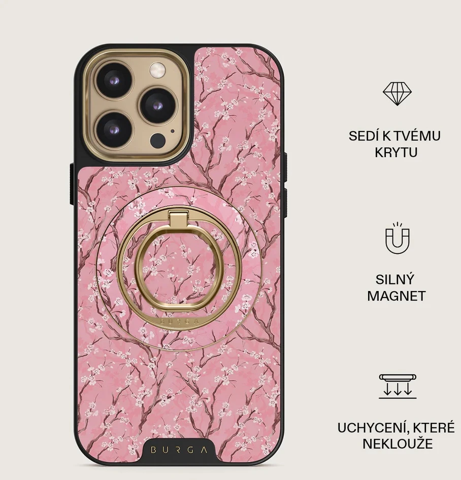 Burga magnetinis žiedas-laikiklis, auksinis – Sakura