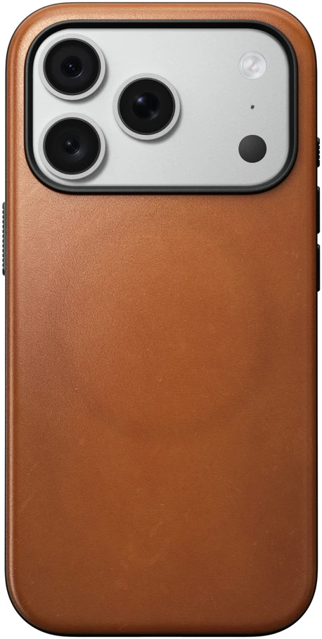 Burga Nomad Modern odinis dėklas, balno ruda (Horween) – iPhone 18 Pro/17 Pro