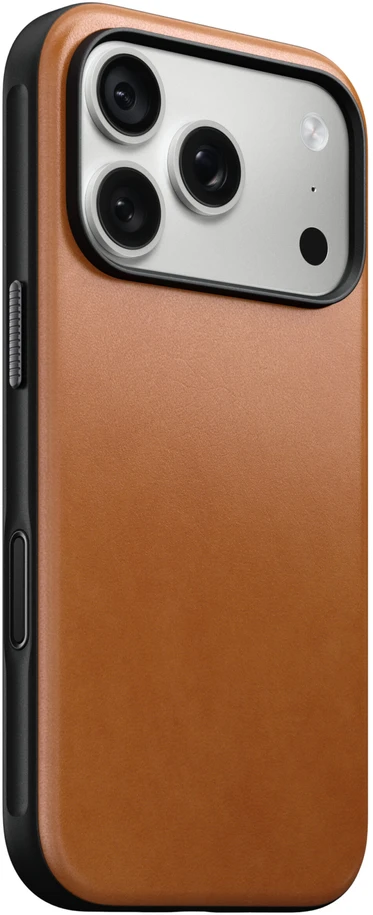 Burga Nomad Modern odinis dėklas, balno ruda (Horween) – iPhone 18 Pro/17 Pro