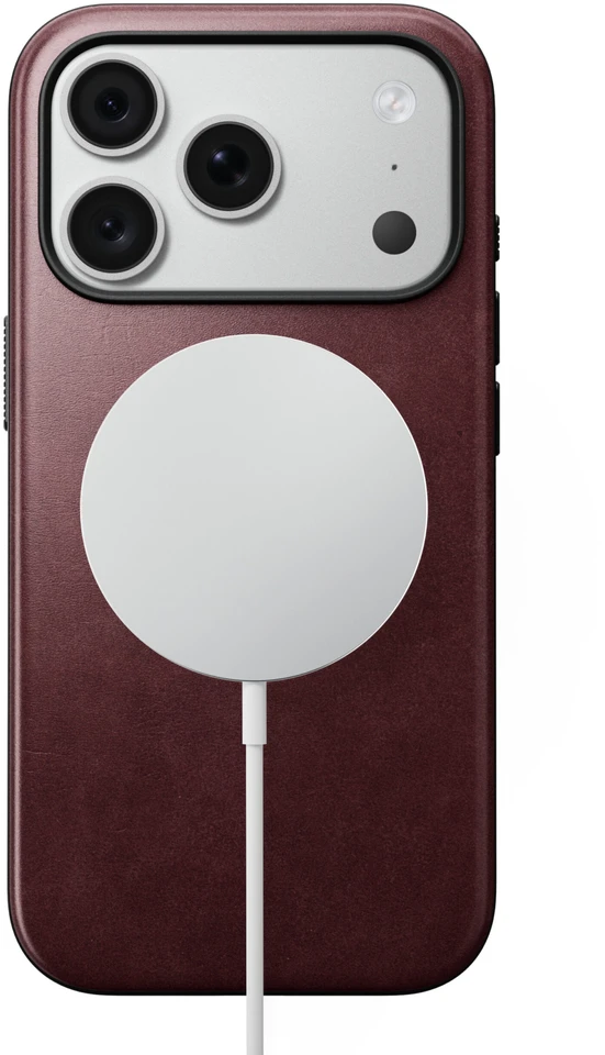 Burga Nomad Modern odinis dėklas, bordo (Horween) – iPhone 18 Pro/17 Pro