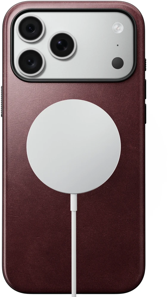 Burga Nomad Modern odinis dėklas, bordo (Horween) – iPhone 18 Pro Max/17 Pro Max