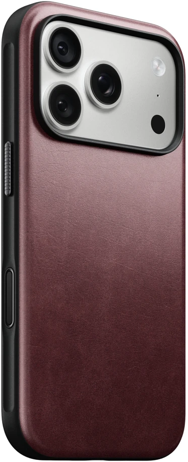 Burga Nomad Modern odinis dėklas, bordo (Horween) – iPhone 18 Pro/17 Pro