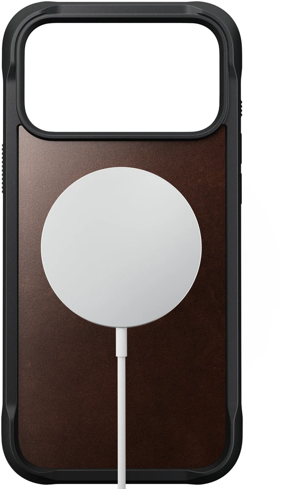 Burga Nomad Rugged odinis dėklas, rustic ruda (Horween) – iPhone 18 Pro Max/17 Pro Max