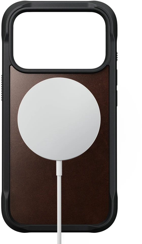 Burga Nomad Rugged odinis dėklas, rustic ruda (Horween) – iPhone 18 Pro/17 Pro