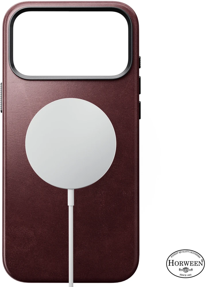 Burga Nomad Traditional Odinis dėklas, burgundy (Horween) – iPhone 18 Pro Max/17 Pro Max