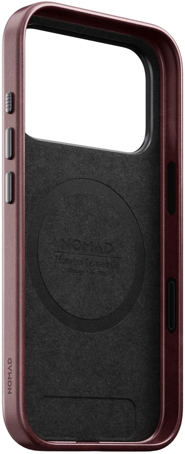 Burga Nomad Traditional Odinis dėklas, burgundy (Horween) – iPhone 18 Pro/17 Pro