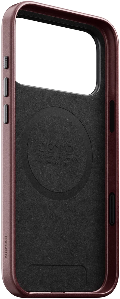 Burga Nomad Traditional Odinis dėklas, burgundy (Horween) – iPhone 18 Pro Max/17 Pro Max