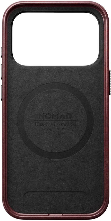 Burga Nomad Traditional Odinis dėklas, burgundy (Horween) – iPhone 18 Pro/17 Pro