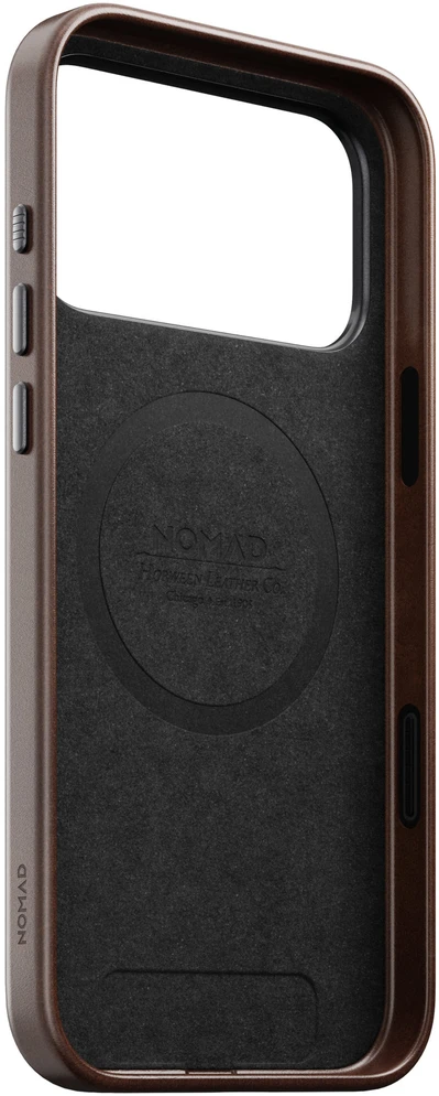 Burga Nomad Traditional Odinis dėklas, rustic ruda (Horween) – iPhone 18 Pro Max/17 Pro Max