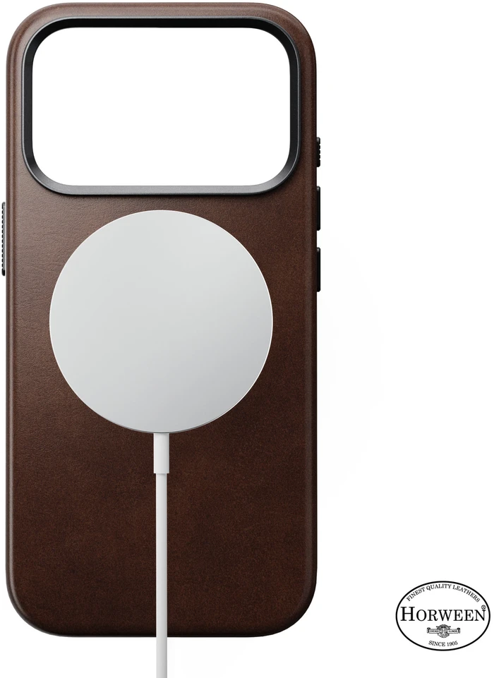 Burga Nomad Traditional Odinis dėklas, rustic ruda (Horween) – iPhone 18 Pro/17 Pro