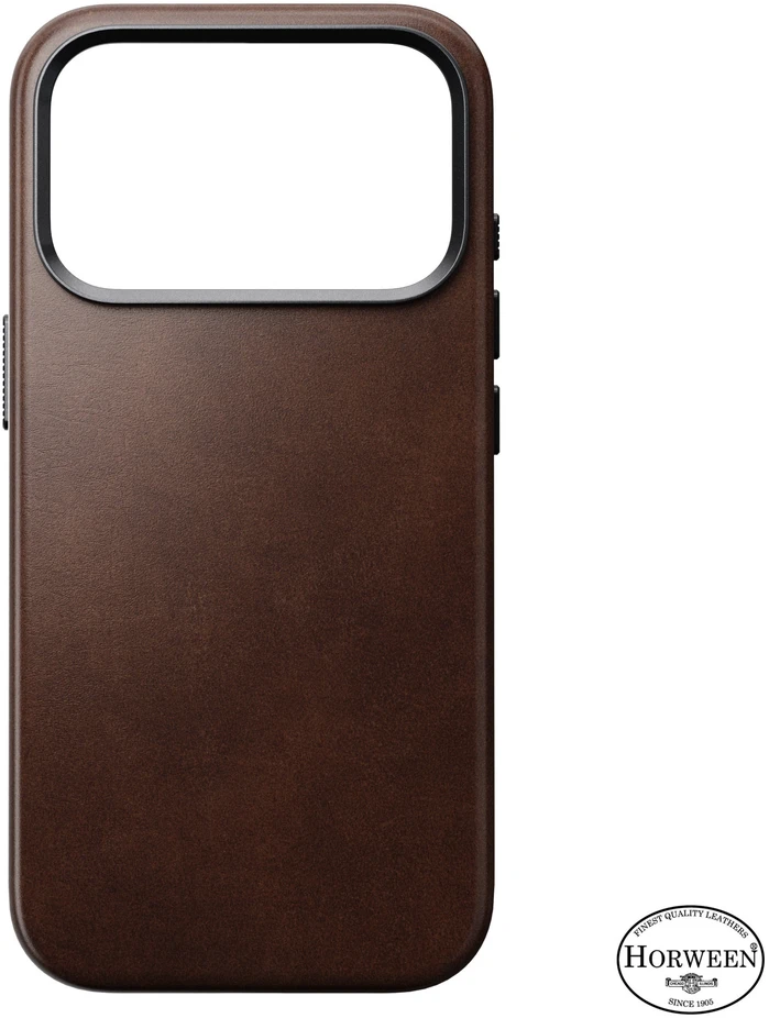 Burga Nomad Traditional Odinis dėklas, rustic ruda (Horween) – iPhone 18 Pro/17 Pro
