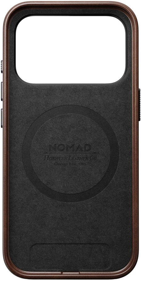 Burga Nomad Traditional Odinis dėklas, rustic ruda (Horween) – iPhone 18 Pro/17 Pro