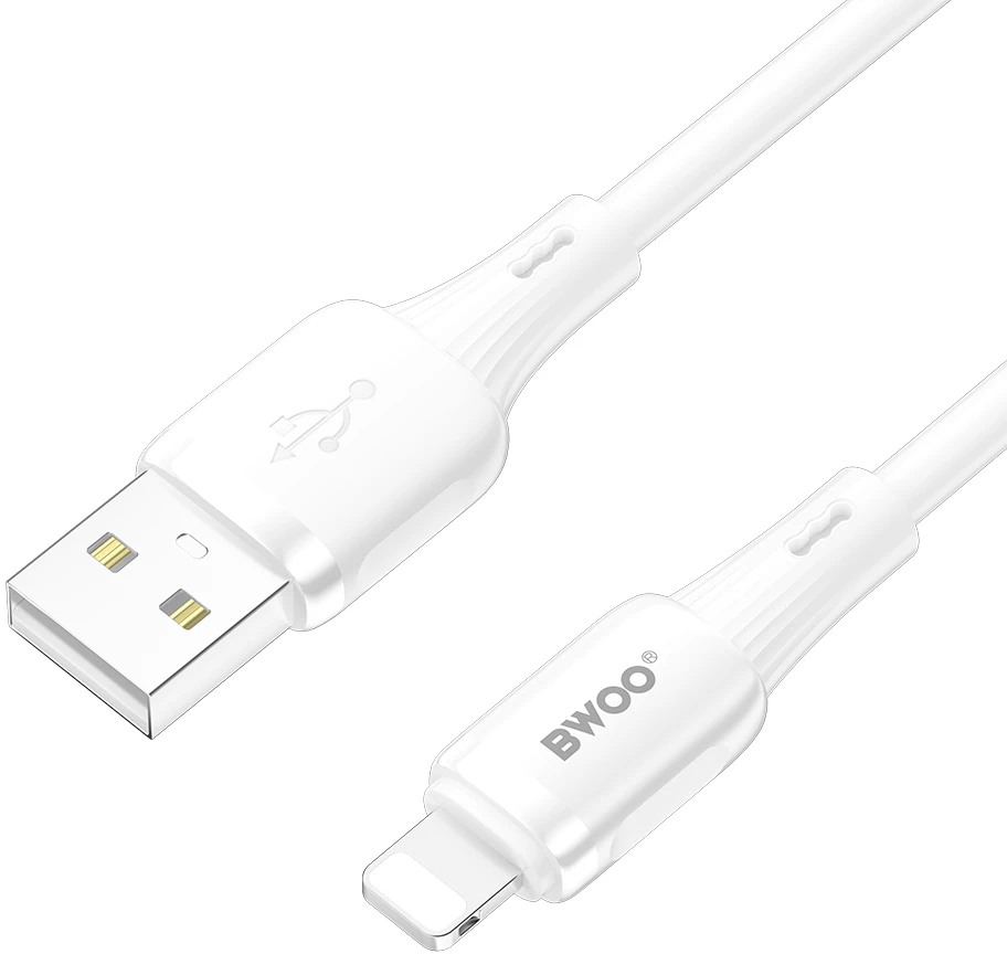 BWOO 3A silikoninis laidas X329L usb – lightning 3A 1m baltas