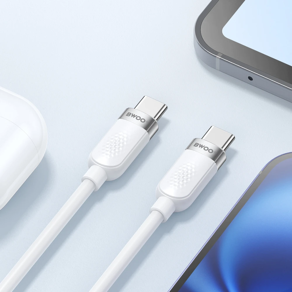 BWOO 65W laidas USB-C – USB-C 1m baltas