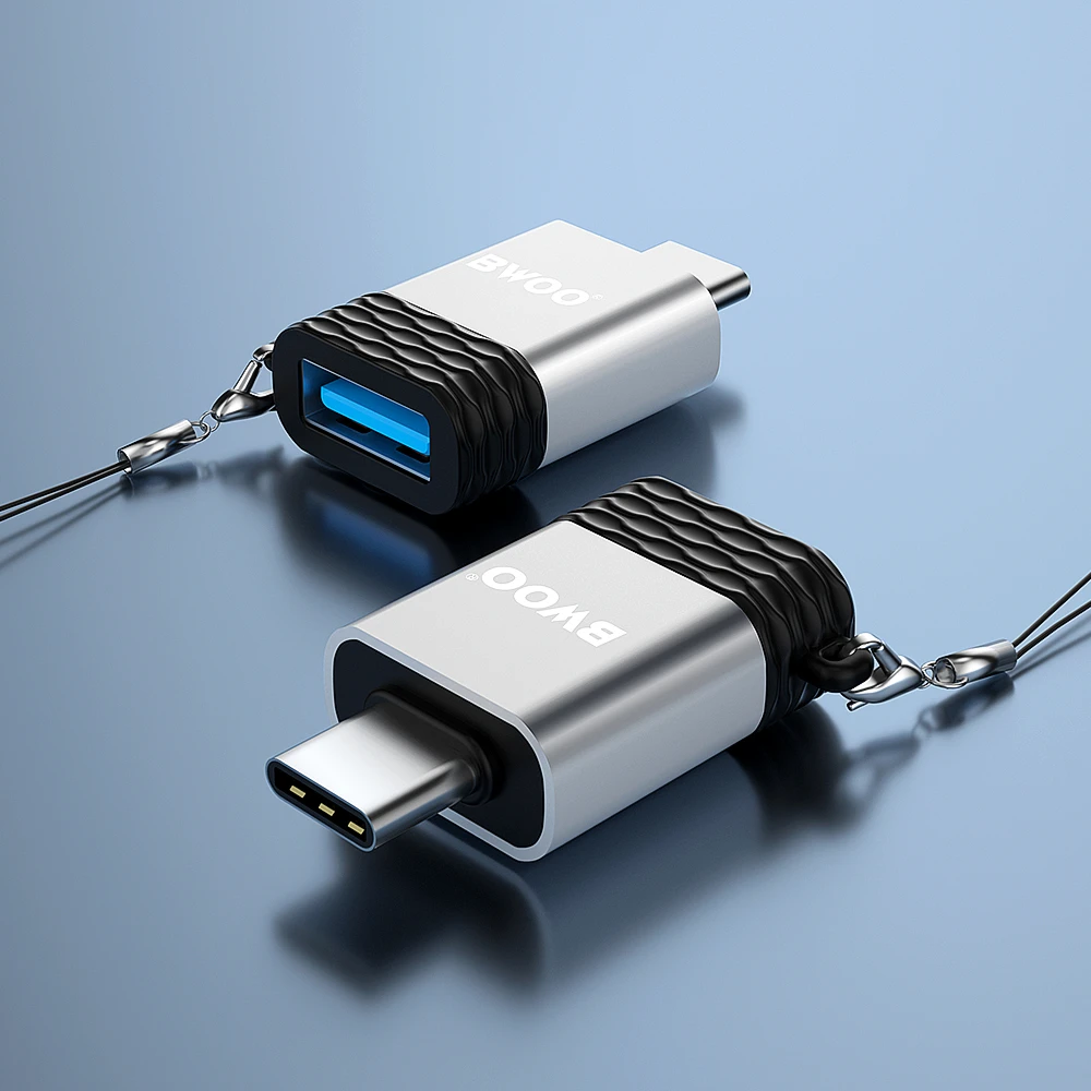 BWOO adapteris BZ-35 USB į USB-C pilkas OTG