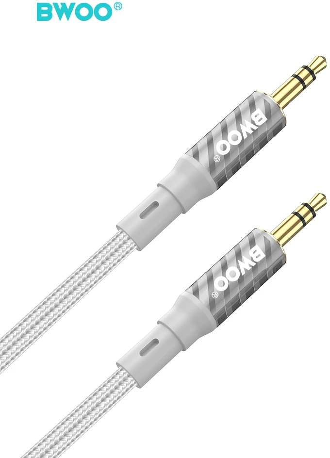 Audio adapteris Bwoo (AUX075) 3,5mm į 3,5mm (p-p) pilkas