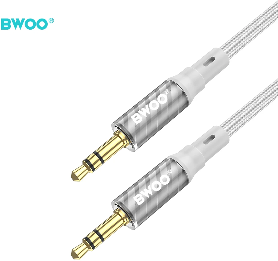 Audio adapteris Bwoo (AUX075) 3,5mm į 3,5mm (p-p) pilkas