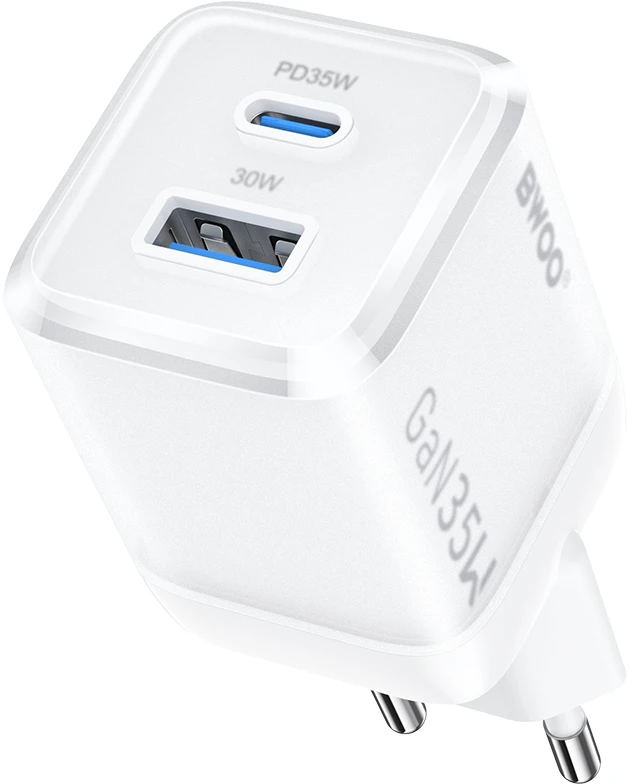 Įkroviklis Bwoo (CDA222) (1xUSB-C; 1xUSB 35W) baltas