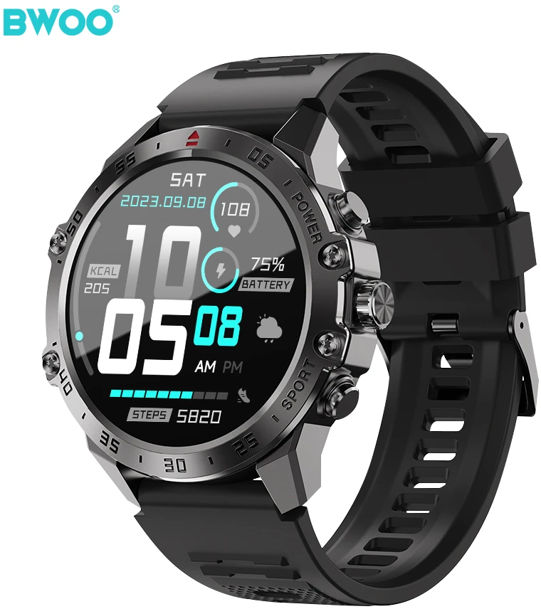 BWOO išmanusis laikrodis WA-08 1.43” AMOLED juodas