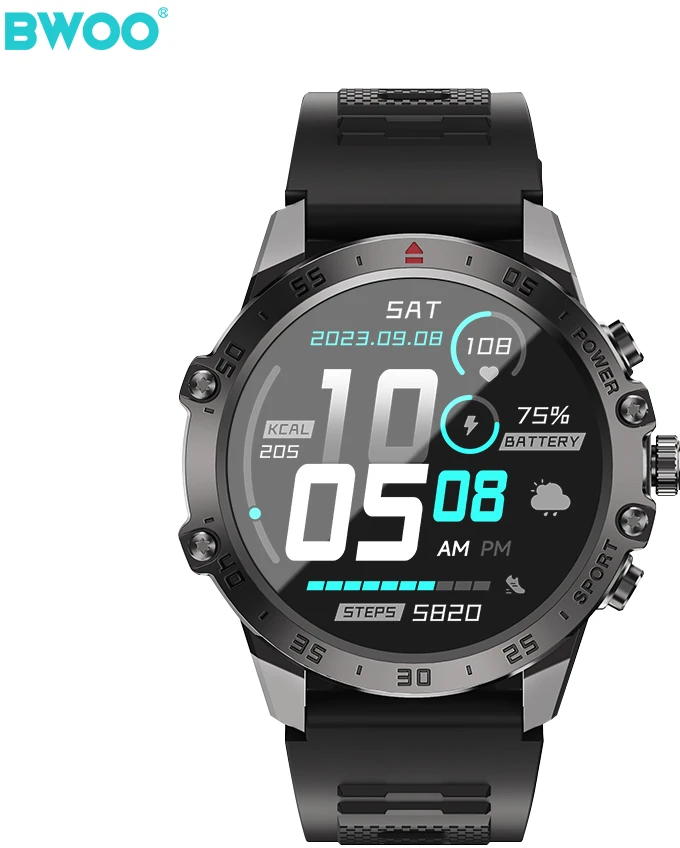 BWOO išmanusis laikrodis WA-08 1.43” AMOLED juodas
