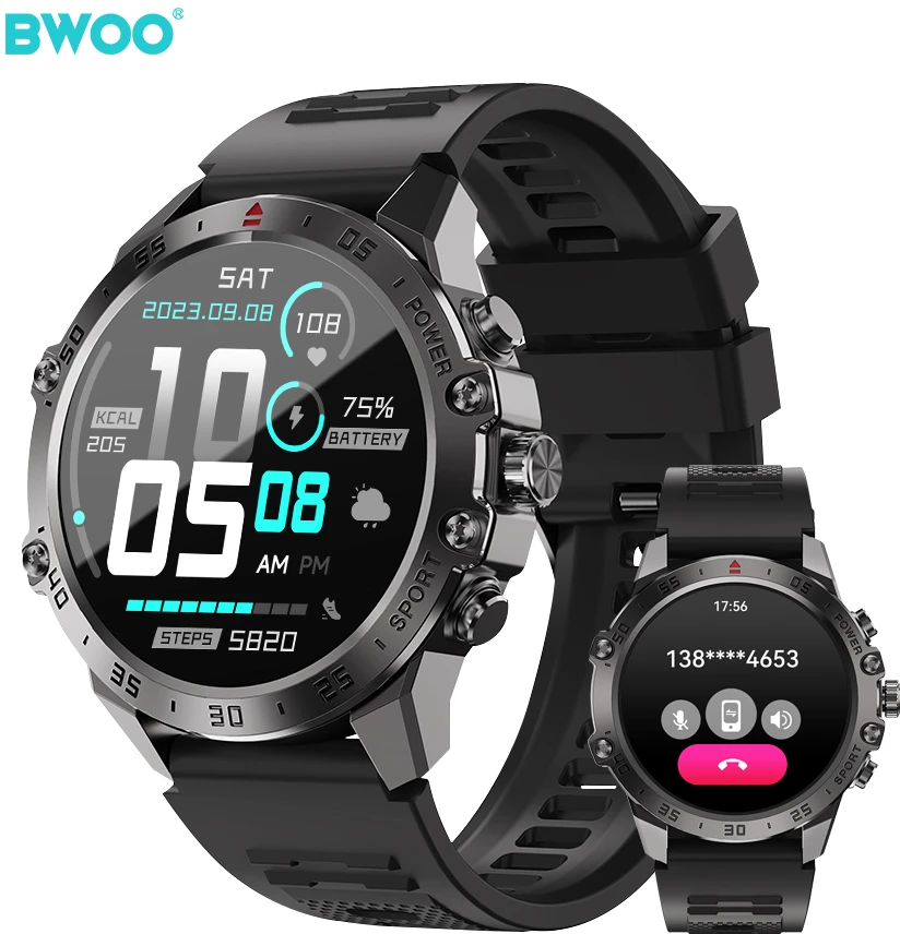 BWOO išmanusis laikrodis WA-08 1.43” AMOLED juodas