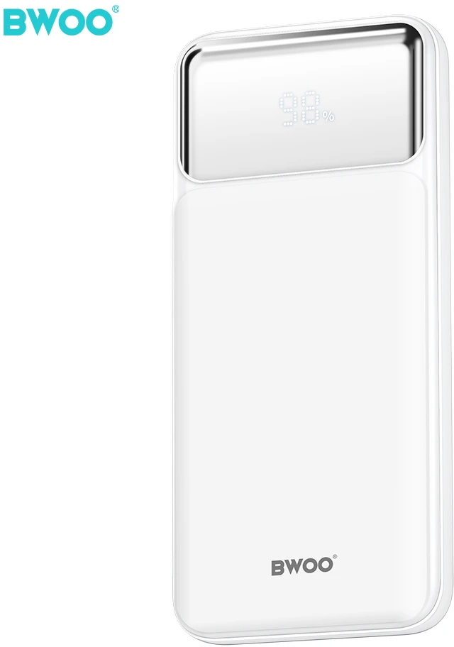 BWOO itin plonas 22,5W 10000 mAh išorinis akumuliatorius, baltas