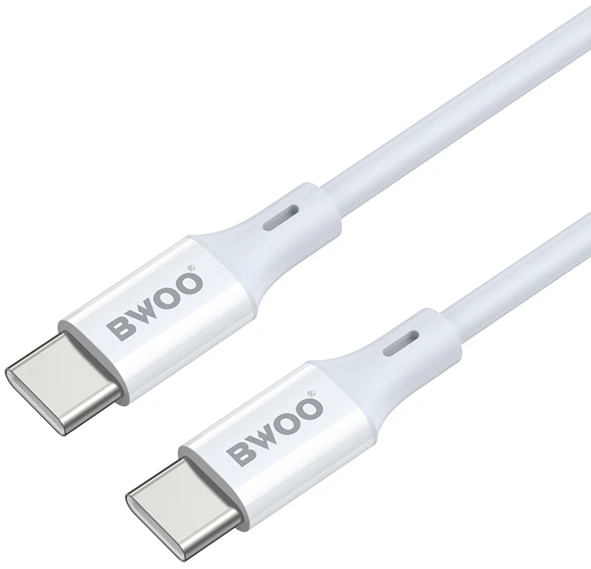 USB kabelis Bwoo (X282) „USB-C“ į USB-C (60W) 2m baltas