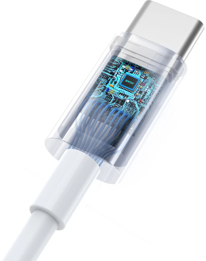BWOO laidinės ausinės HF175 USB-C skaitmeninė jungtis baltos