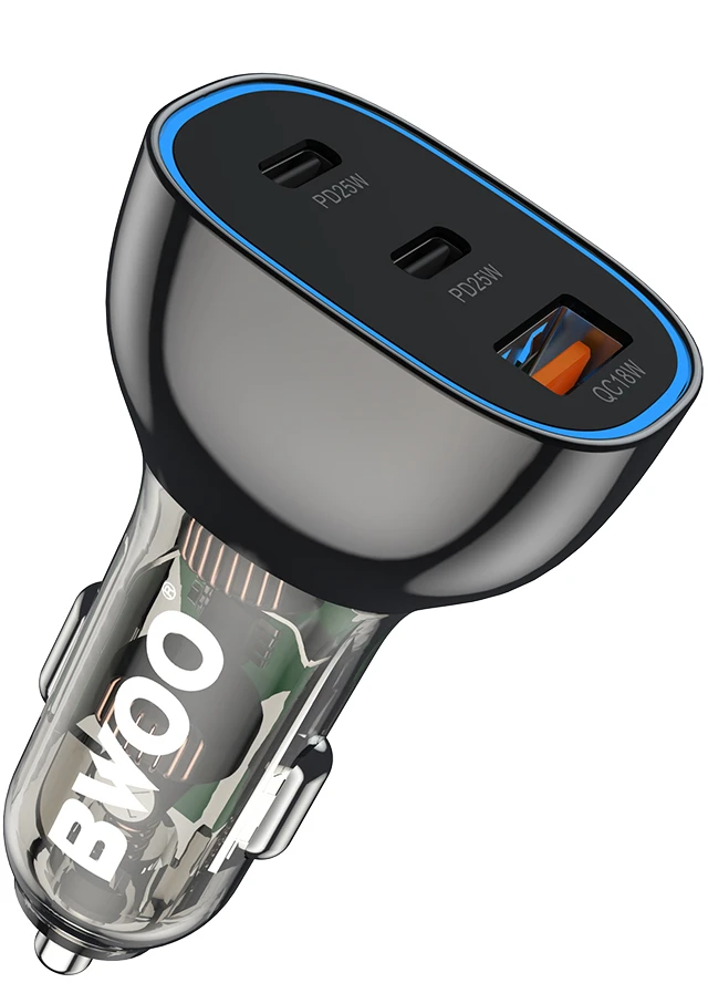BWOO 68W automobilinis įkroviklis, dvigubas USB-C ir USB prievadas