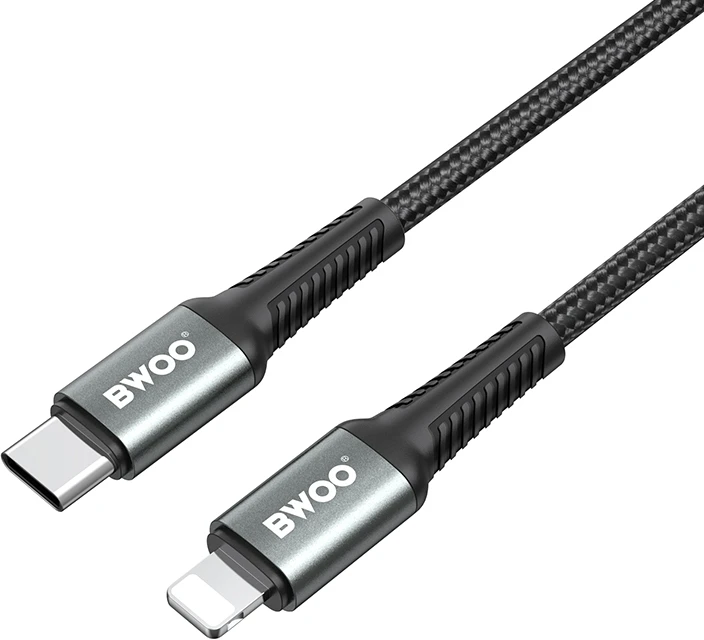 BWOO Pintas laidas USB-C – Lightning 2m 30W juodas