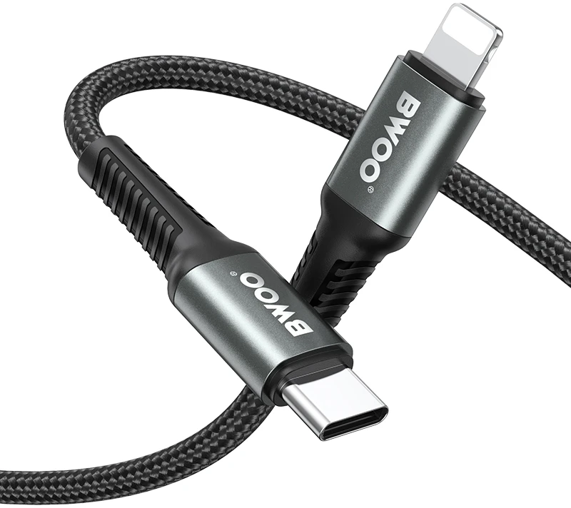 BWOO Pintas laidas USB-C – Lightning 2m 30W juodas