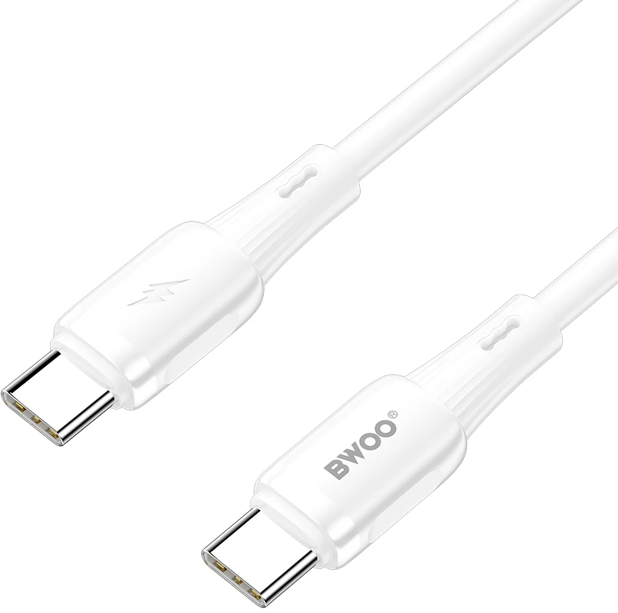 USB kabelis Bwoo (X329CC) „USB-C“ į USB-C (65W) 1m baltas