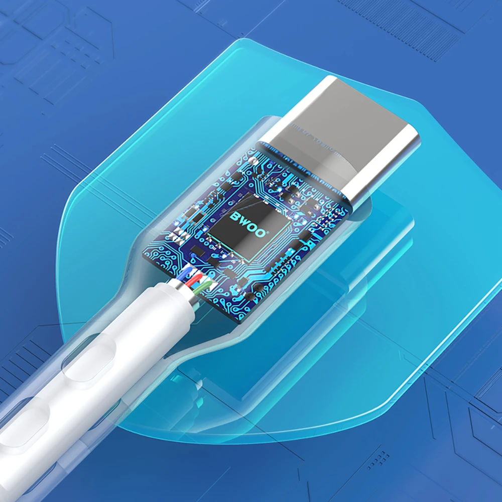 BWOO 3A kabelis BO-X172C USB-A į USB-C 1 m, baltas
