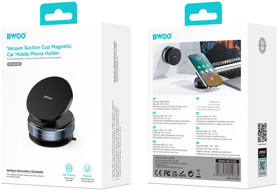 BWOO vakuuminis magnetinis automobilinis laikiklis ZJ138
