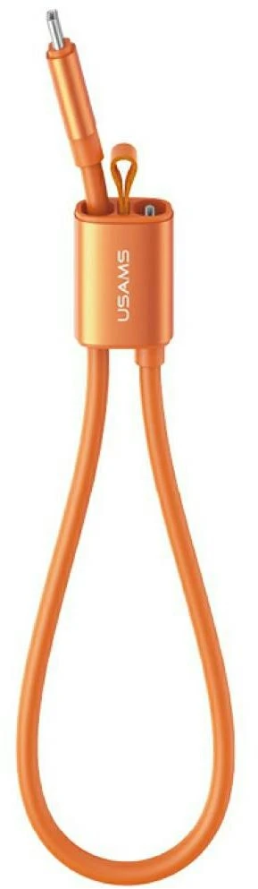 Cable USAMS U97 60W USB-C to USB-C handstrap 30cm oranžinės spalvos