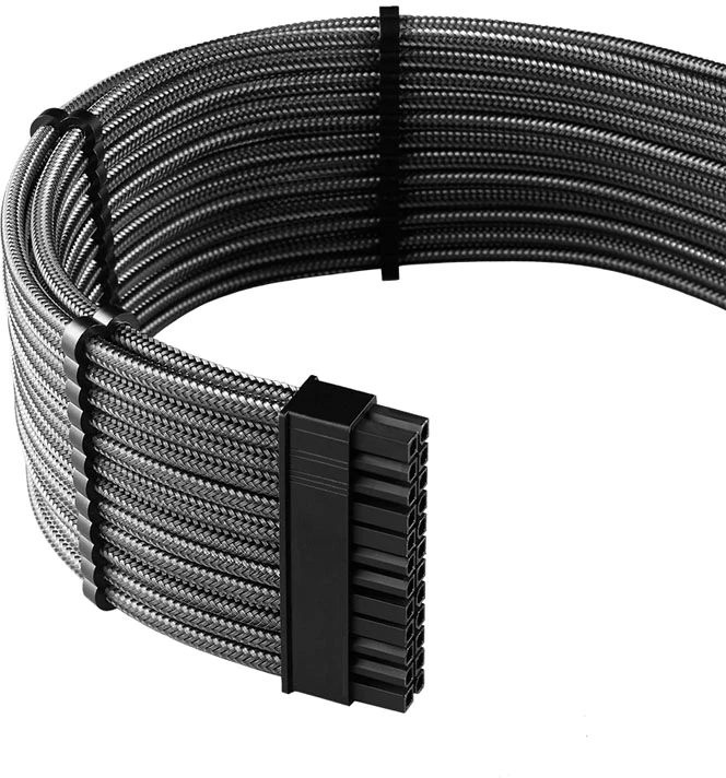 „CableMod C-Series Pro ModMesh Sleeved 12V-2×6 12VHPWR Dual StealthSense“ kabelių rinkinys, skirtas „Corsair RMi“, „RMx“ („Juodas Label“) – anglies pluošto