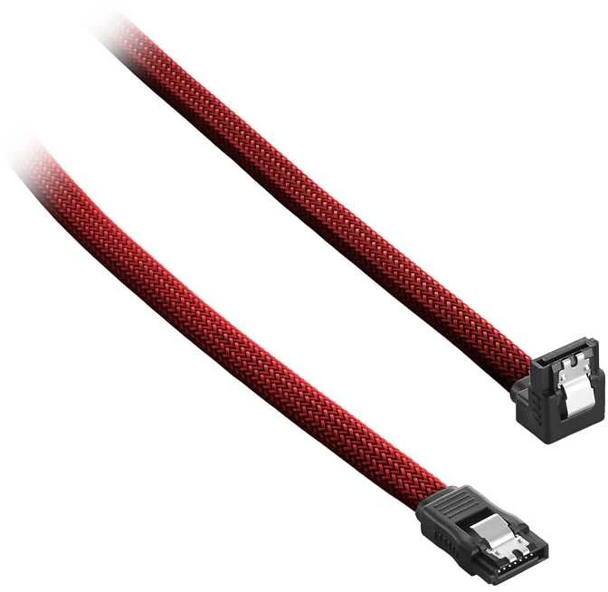 „CableMod ModMesh“ stačiakampis SATA 3 kabelis, 30 cm, Ø 10,7 mm, kraujo raudonumo