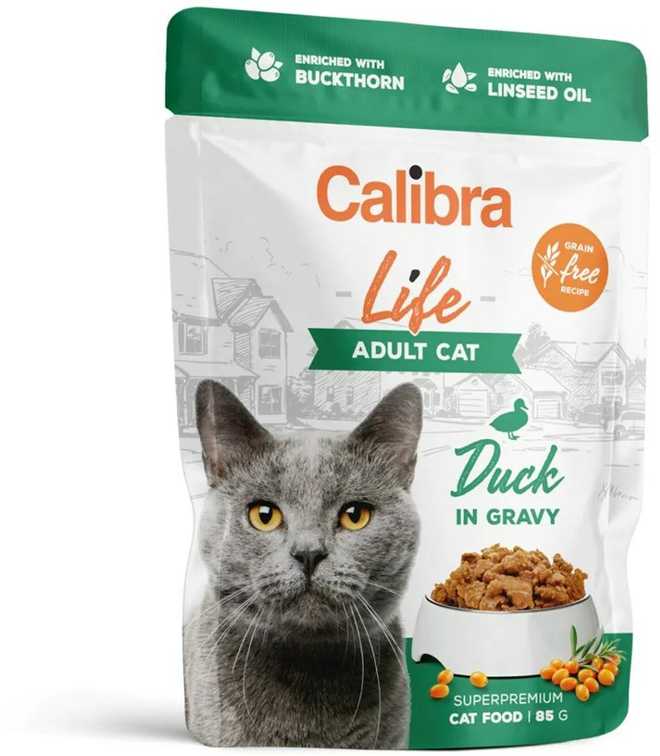 Kačių Maistas - CALIBRA Cat Life Suaugusiųjų Antiena padaže 85g Be Gluteno