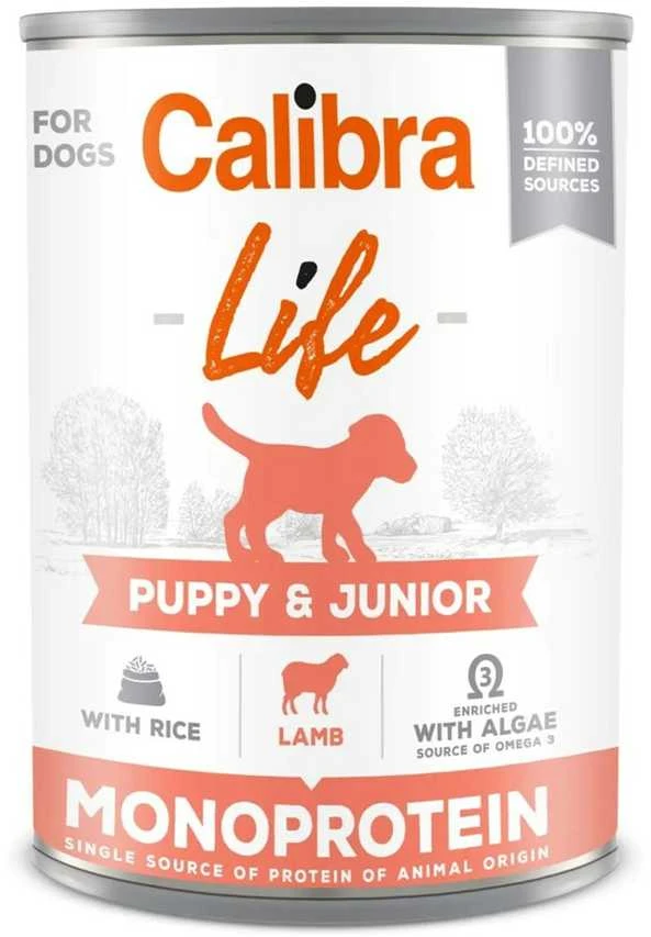 Šunų Maistas - CALIBRA Dog Life Puppy&Junior Aviena ir Ryžiai 400g