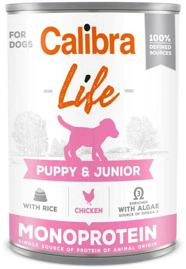 Šunų Maistas - CALIBRA Dog Life Puppy&Junior Vištiena ir Ryžiai 400g Be Gluteno