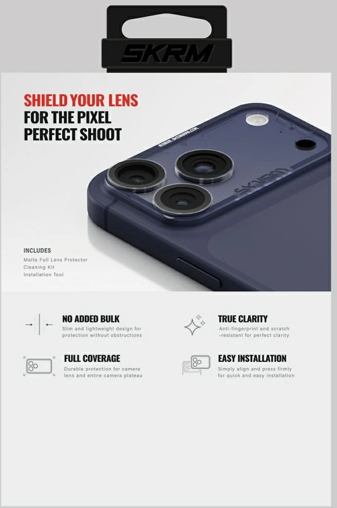 Camera Lens Glass Skinarma Magma Full Matte skirtas Apple iPhone 17 Pro Max mėlynas