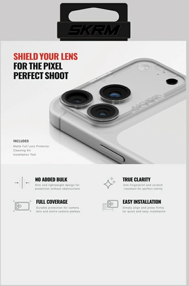 Camera Lens Glass Skinarma Magma Full Matte skirtas Apple iPhone 17 Pro Max pilkas