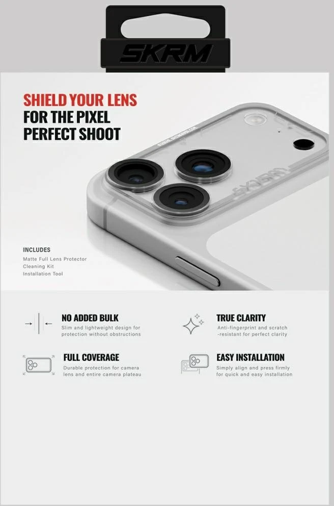 Camera Lens Glass Skinarma Magma Full Matte skirtas Apple iPhone 17 Pro pilkas