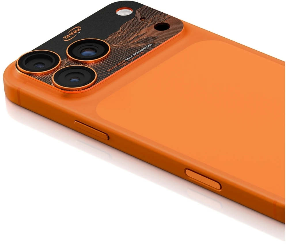 Camera Lens Glass Skinarma Sonix Full Aliuminio skirtas Apple iPhone 17 Pro oranžinis